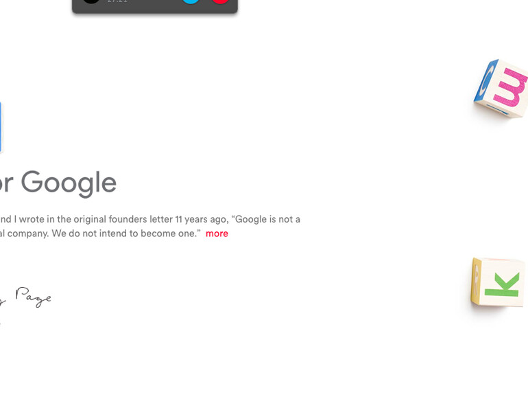 Die Webseite von Alphabet ist schon online - zu sehen ist noch nicht viel, aber die Domäne abc.xyz trifft es auf den Punkt