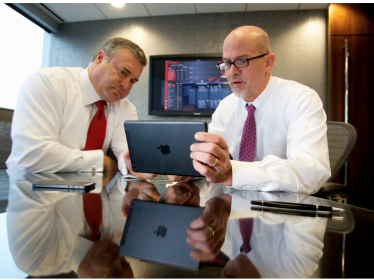 Auf der Apple Webseite wird bereits gezeigt, wie das iPad als Arbeitsgerät genutzt wird