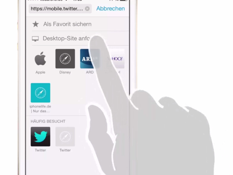 Die iOS-Version von Safari kann auch die Desktop-Version einer Webseite aufrufen