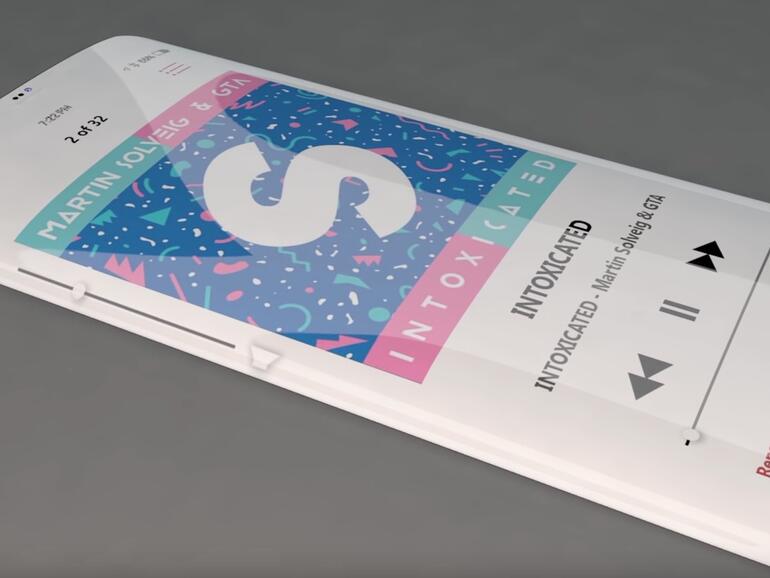 Designvorschlag für ein iPhone mit gewölbtem Displayrand