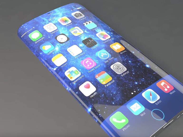 Designvorschlag für ein iPhone mit gewölbtem Displayrand