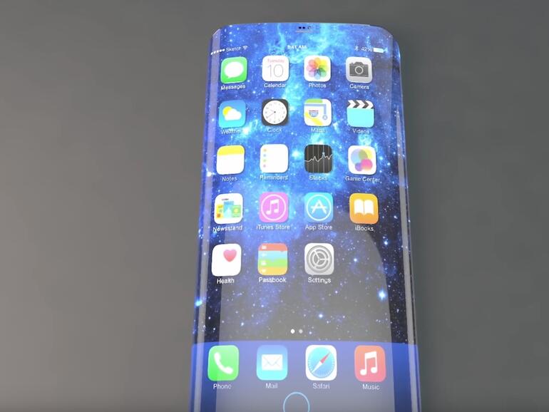 Designvorschlag für ein iPhone mit gewölbtem Displayrand