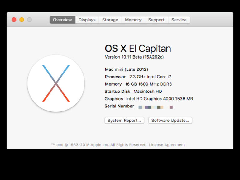 Das Update brachte auch etwas Farbe in das Logo in "Über meinen Mac"