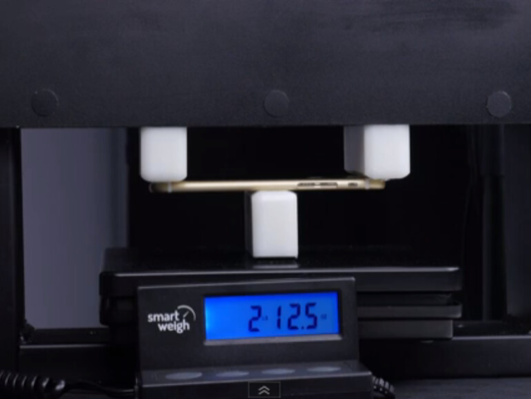 Hier das Testgerät, mit dem Druck ausgeübt wurde