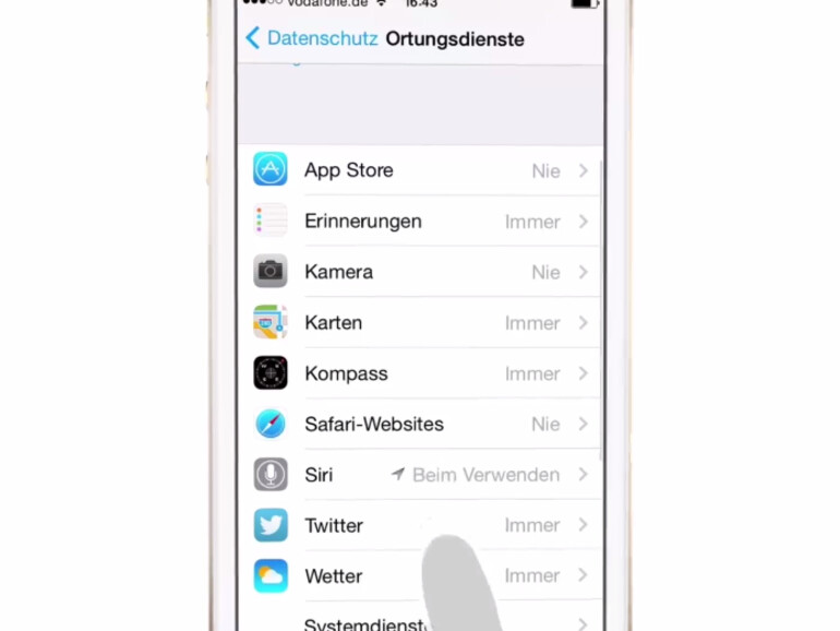 Sie können in iOS 8 jeder App den Zugriff auf die Ortungsdaten verbieten