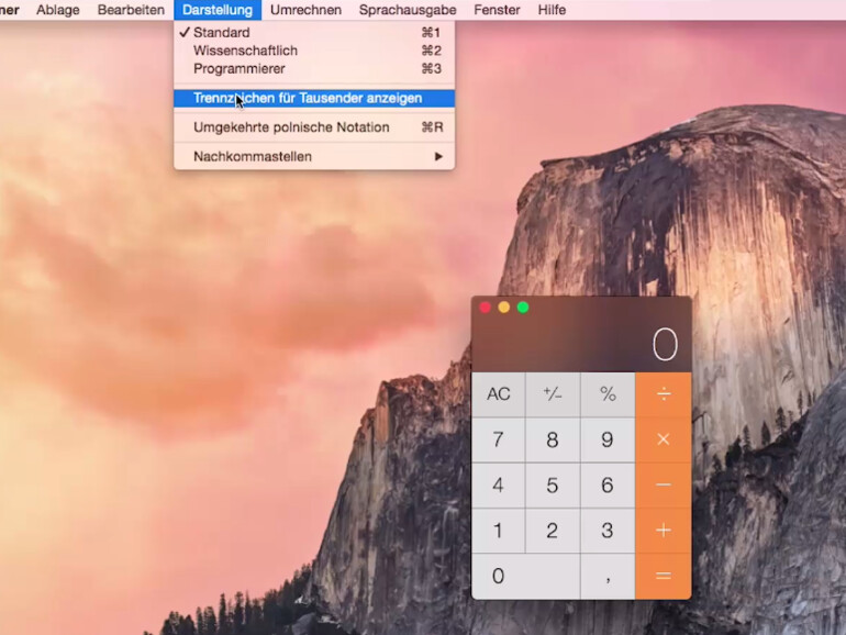 OS X besitzt einen Taschenrechner mit vielen Funktionen