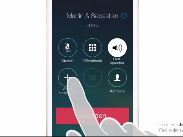 Sie können mit dem iPhone mit mehreren Personen gleichzeitig telefonieren