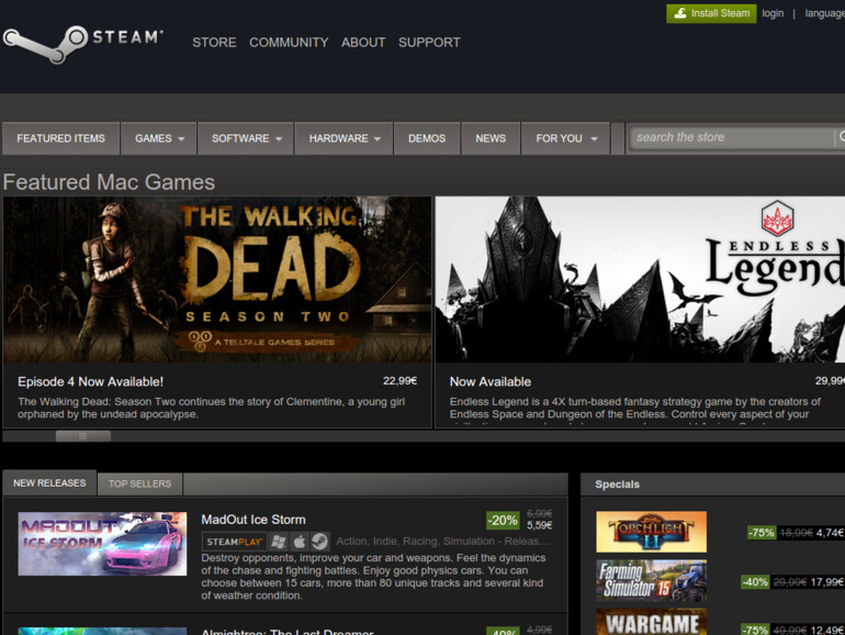 Steam ist eine hervorragende Spieleplattform, die auch OS X-Spiele im Angebot hat