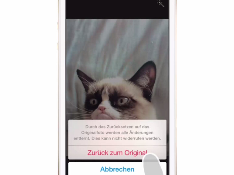 Änderungen an Fotos lassen sich auch wieder rückgängig machen