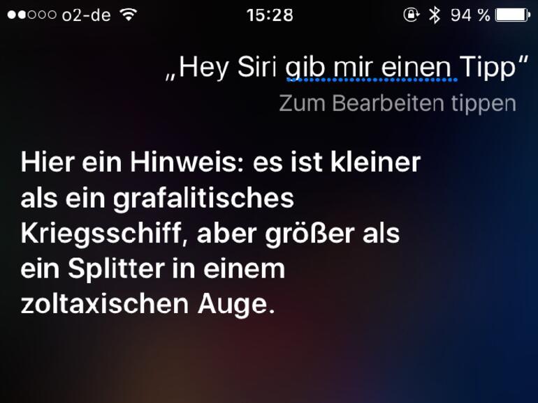 Siri verwirrt sicherlich nicht nur uns mit solchen Aussagen