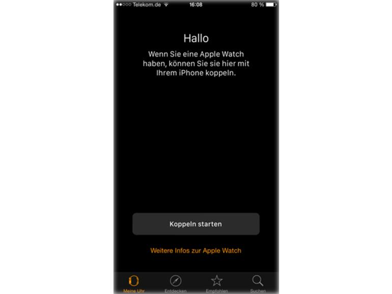 Über &quot;Meine Uhr&quot; beginnt der Update-Prozess