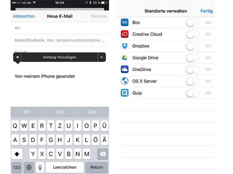 Mail-Anhänge dürfen auf iOS Geräten nun aus Cloud-Speicher geladen werden