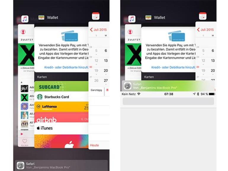 Handoff ist nun nicht mehr nur vom Sperrbildschirm aus erreichbar