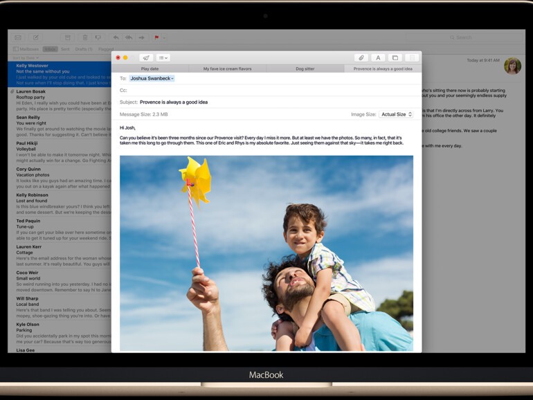 Mail lernt vor allem von der iPad-Version und bietet jetzt mehr Wischgesten. Außerdem profitiert die Mail-interne Suche vom aufgebohrten Spotlight.