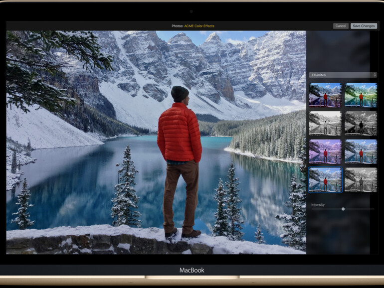 Die Fotos-App erhält viele Detail-Verbesserungen und ermöglicht jetzt das Einbinden anderer Bildbearbeitungs-Programme über so genannte Erweiterungen.