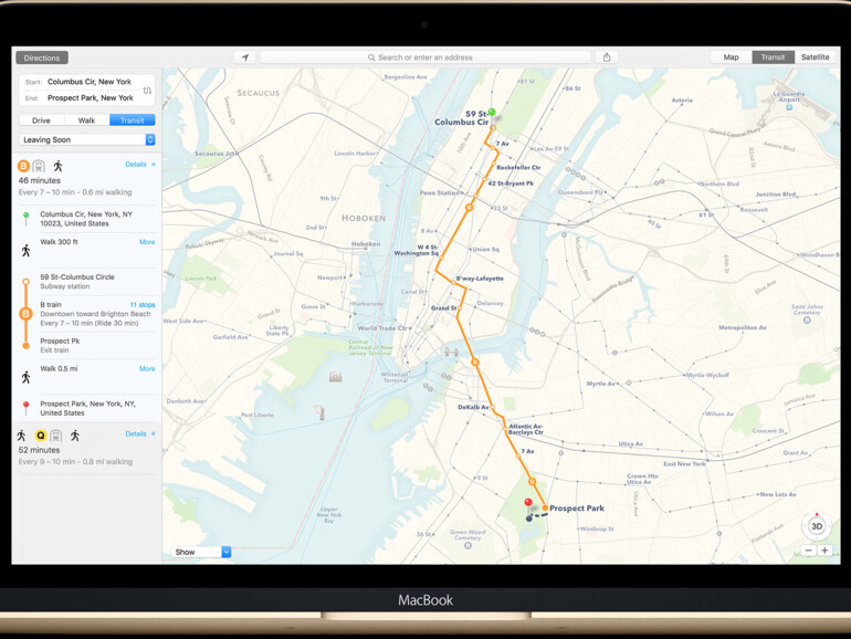 Große Neuerung in der Karten-App: ÖPNV- und Zug-Daten. Leider funktioniert das vor allem in China. In Deutschland ist bislang nur Berlin dabei.