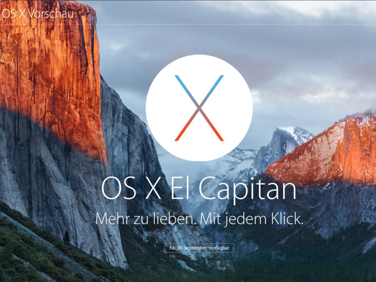 OS X 10.11 El Capitan steht zur kostenlosen Installation bereit