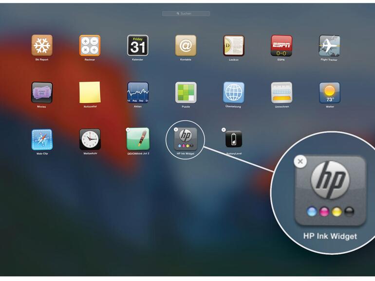 Über das kleine Kreuz links oben am Symbol entfernen Sie Widgets wieder.