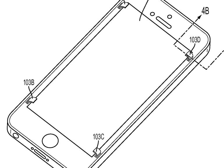 Ausklappbare Stoßfänger an den Rändern des Displays