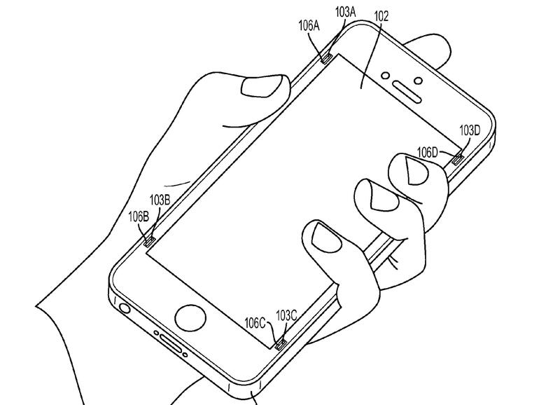 Ausklappbare Stoßfänger an den Rändern des Displays sollen Displayschäden bei Stürzen verhindern