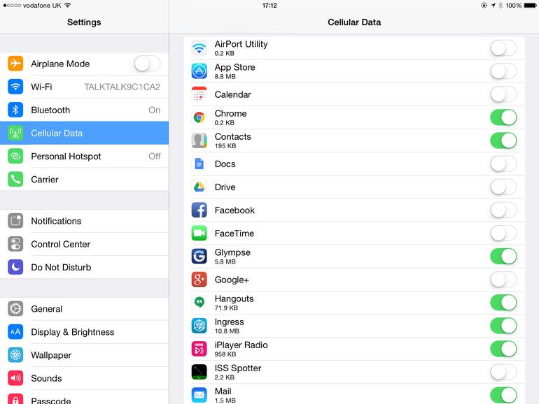 Wenn die Daten einer App nicht in der iCloud synchronisiert werden, bestätige sie in den Einstellungen &gt; Mobiles Netz, dass die App nicht auf WLAN begrenzt ist.