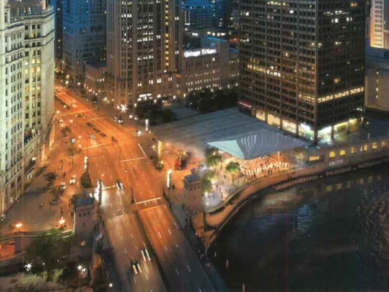 Der Apple Store soll am Ufer des Chicago Rivers stehen