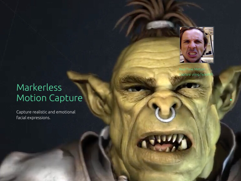 Die Faceshift-Software berechnet Gesichtsanimationen in Echtzeit