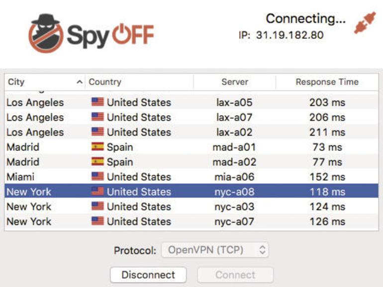 Wählen Sie einen Server in den USA, um eine US-IP zu erhalten.