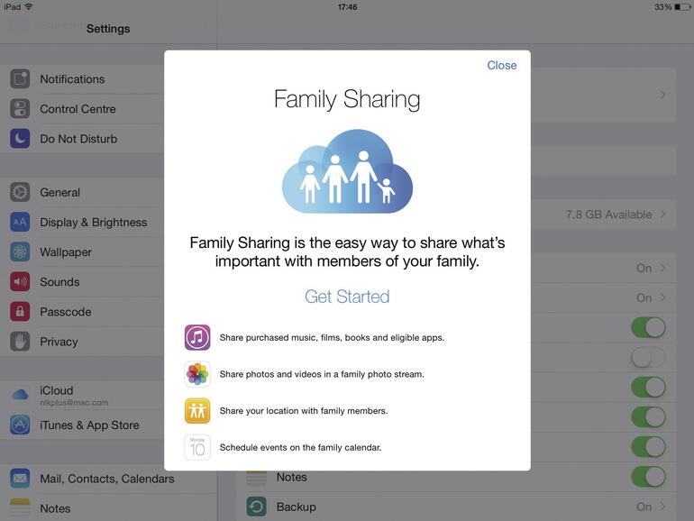 Dank Family Sharing sparst du dir den Mehrfach-Kauf von Medien und Apps für verschiedene Familienmitglieder.