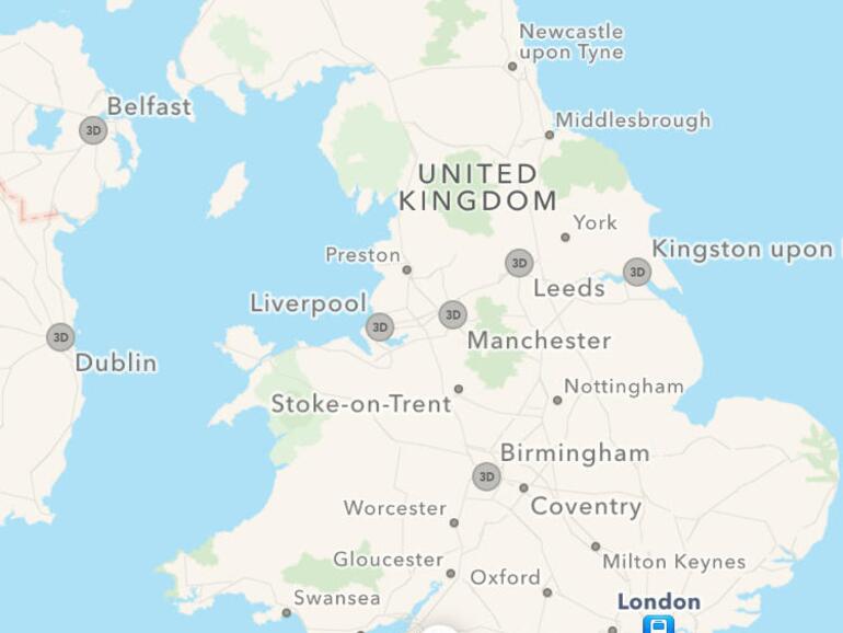 In „Karten“ werden Städte, für die ÖPNV-Daten vorliegen durch ein blaues Bahn-Symbol gekennzeichnet.