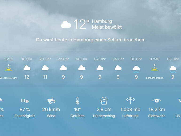 Per Siri kannst du dich über das aktuelle Wetter informieren