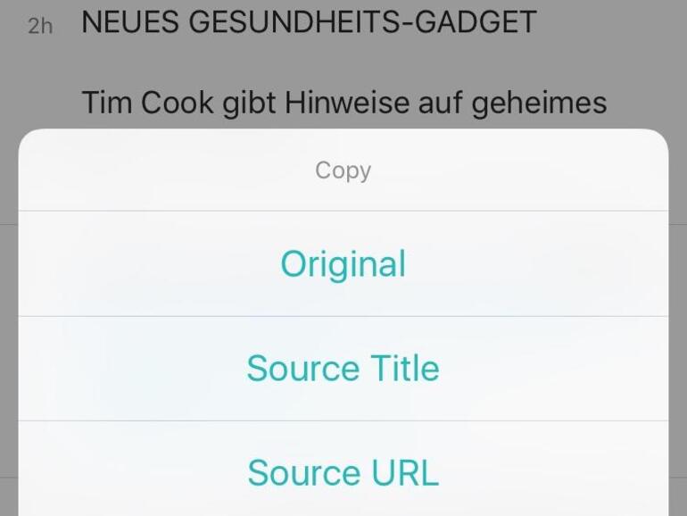 Übergibt man Clips wieder in die Zwischenablage, hat man zahlreiche Optionen.