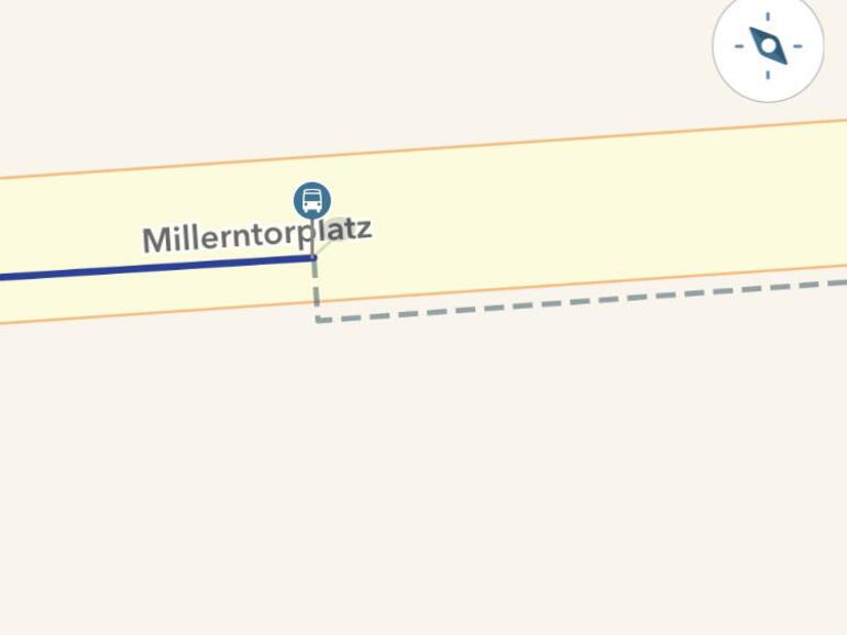 Die ÖPNV-Kartenansicht hebt zur besseren Darstellung Bahn- und Buslinien auf der Karte deutlich hervor.