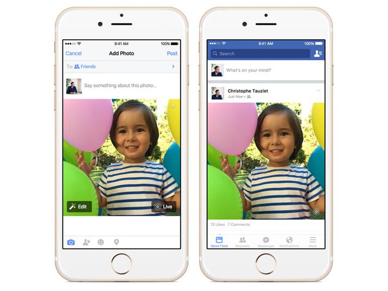 Live Photos können ab sofort auf Facebook gepostet werden