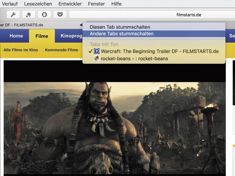 Endlich holt Safari zu anderen Browsern auf und zeigt ein kleines Lautsprechersymbol bei Webseiten, die Sound wiedergeben. So lassen sich Webseiten einfach stummschalten.
