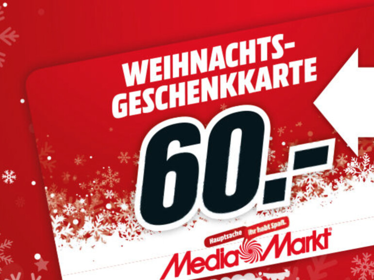 Bei Media Markt gibt es heute und morgen Geschenkkarten im Wert von 60 Euro für 50 Euro