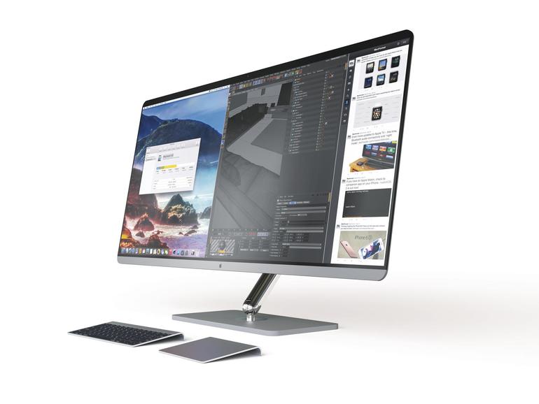 Könnte ein Widescreen-iMac und ein künftiges OS X dreifaches Split View ermöglichen sowie ein sehr frei bewegliches Display bieten?