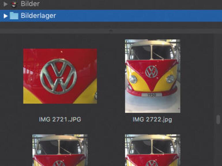 Den Medienbrowser öffnest du mit [cmd] + [shift] + [M]. Eigene Ordner kannst du per Drag &amp; Drop hinzufügen. Mit dem Schieberegler bestimmst du die Größe der Vorschaubilder und falls du den Namen des Bildes weisst, nutze die Suche hinter dem Lupensymbol, um es zu finden.