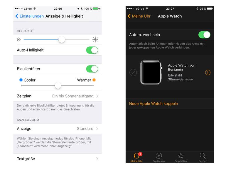 Der Night-Shift-Modus heißt hierzulande Blaulichtfilter