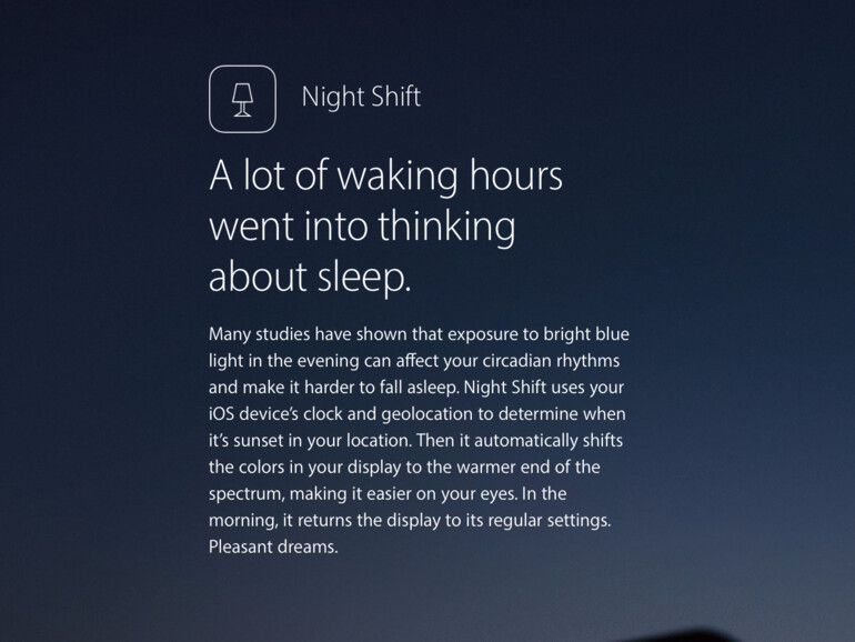 Auf der Sonderseite gibt es zahlreiche Informationen zu iOS 9.3