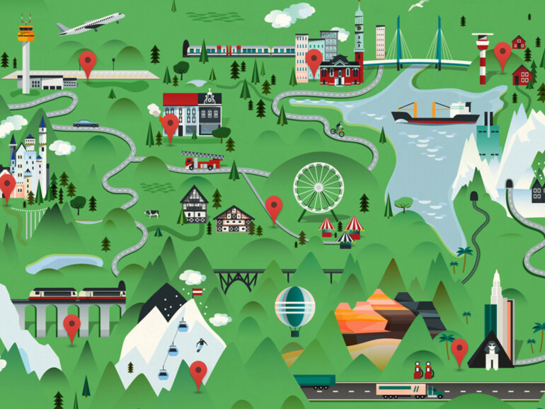 Überblickskarte zum Miniatur Wunderland bei Google Street View