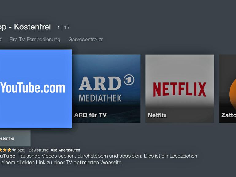 Für die Fire-TV-Modelle gibt es einige Apps für andere Streaming-Portale, Tools und auch etliche Spiele. Damit werden die Geräte deutlich breiter nutzbar.