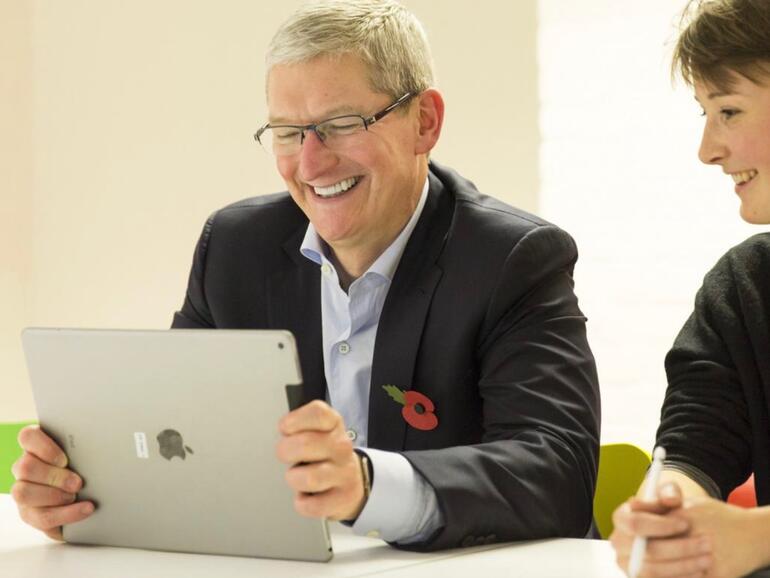 Apple-CEO Tim Cook hat gut lachen, wenn er sich die aktuellen Quartalsergebnisse anschaut