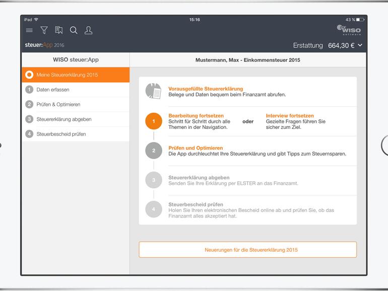 Mit den Apps für iOS und Android-Tablets können Anwender, wie auch mit der Mac-App, Daten eingeben, die neuen Video-Tipps der Experten nutzen und so die Steuererklärung mit ELSTER abgeben.