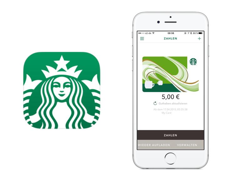 Mit der Starbucks-App lässt sich bargeldlos in den Kaffeehäusern der Kette bezahlen