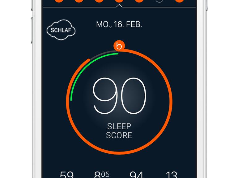 Anhand des Sleep Scores erkennt man, die gut man in der Nacht geschlafen hat.