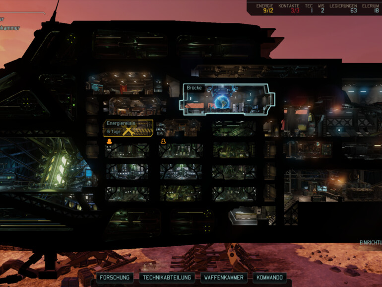 Im Basisschiff Avenger wird ausgebildet, geforscht und natürlich auch die Story vorangetrieben.