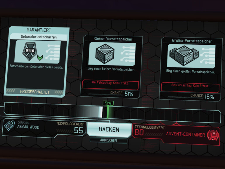 In einigen Missionen müssen Einrichtungen der Aliens und ihrer Verbündeten gehackt werden.