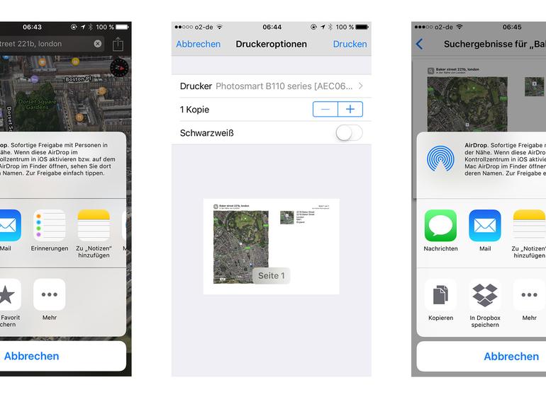In wenigen Sekunden lässt sich aus Karten-Material oder einer Website unter iOS 9.3 und mit 3D Touch eine PDF erstellen