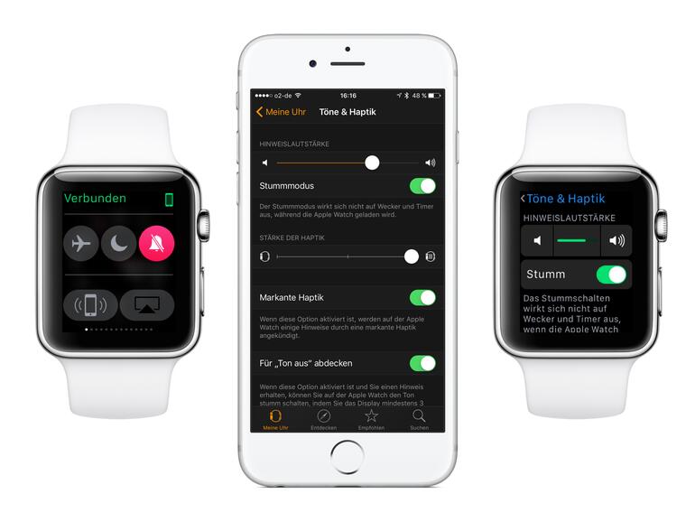 Es gibt drei Arten die Apple Watch stumm zu schalten